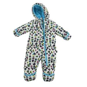 Spyder 9/12 month baby girls 1 piece leopard print snowsuit snow pramsuit